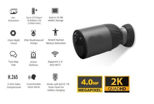 Outdoor Wireless Battery Powered Security Camera with Motion Sensored Light