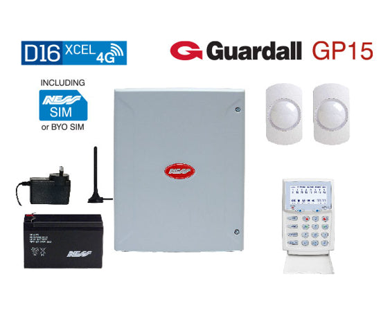 Ness D16XCEL 4G Alarm + KPX Keypad & GUARDALL GP15 PIR KIT