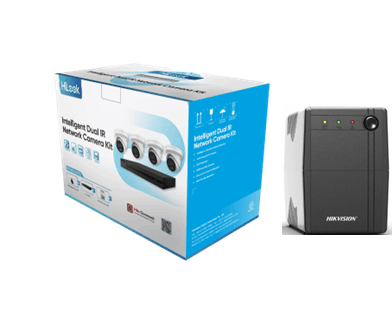 Hikvision HiLook 4-Camera Security System - 6MP IP Turret Kit with 4CH PoE NVR, 2TB HDD & Free UPS
