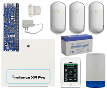 Hills Reliance XR alarm kit with touchscreen keypad, siren and 3 PIR motion detectors