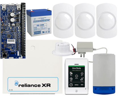 Reliance XR Alarm Kit inc: XR Touch Screen Keypad Siren & Motion Sensor PIR Detectors
