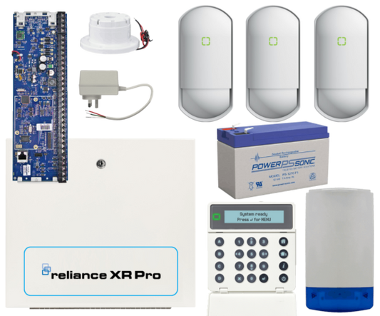Hills Security Alarm System Reliance XRPro with Optex Detectors