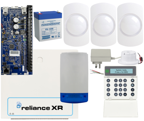 Reliance XR alarm system kit with XGENCONNECT keypad, siren and 3 PIR motion detectors