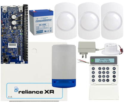 Reliance XR alarm system kit with XGENCONNECT keypad, siren and 3 PIR motion detectors