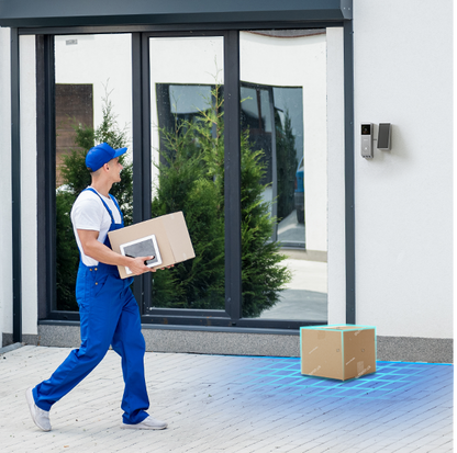 Battery Powered Video Doorbell 2K HD Dual Camera with Solar Panel - Wireless Smart Door Bell