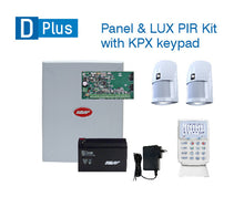 Ness DPlus Alarm System | 8-Zone Panel + KPX Keypad Kit with 2 Bonus Lux PIR Detectors